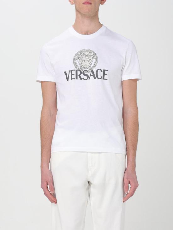 25FW 베르사체 반팔 티셔츠 10142261A10088 1W000 White