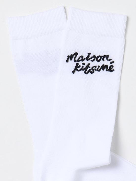 25FW 메종키츠네 핸드라이팅 양말  MM06424KT0014 P100 White - MAISON KITSUNE