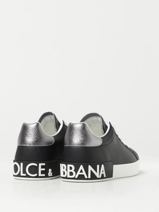 26SS 돌체앤가바나 카프스킨 나파 포르토피노 스니커즈 CS2216AH527 8B979 Black - DOLCE & GABBANA