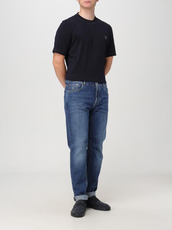 25FW 브루넬로 쿠치넬리 반팔 티셔츠 M0B131328G CW361 Blue - BRUNELLO CUCINELLI