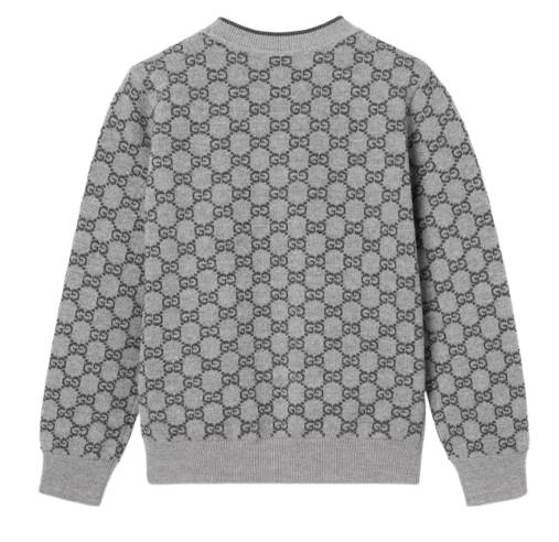 25FW [키즈] 구찌 GG 자카드 스웨터 834349 XKEZO1018 Medium grey - GUCCI