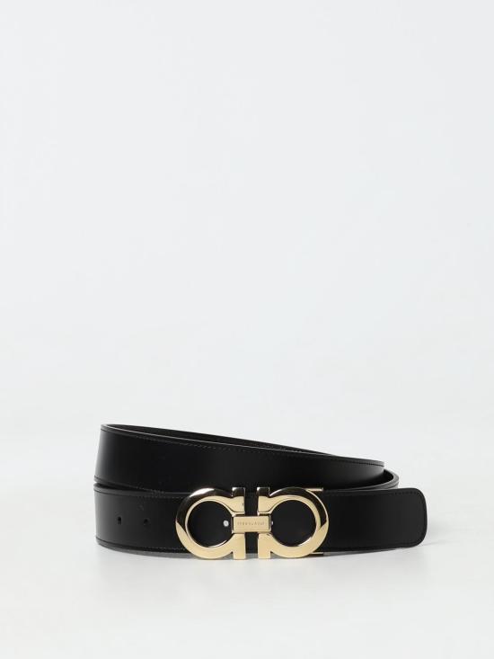 25FW 살바토레 페라가모 간치니 레더 벨트 675542 586940 047 Black