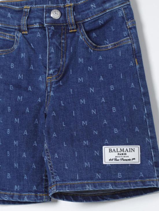 25FW [키즈] 발망 쇼츠/버뮤다 BU6S99Z2171 615 Denim - BALMAIN