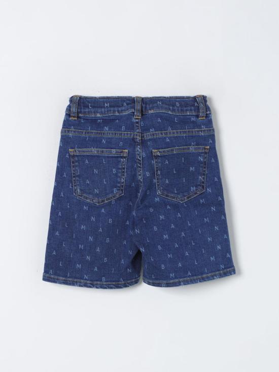 25FW [키즈] 발망 쇼츠/버뮤다 BU6S99Z2171 615 Denim - BALMAIN