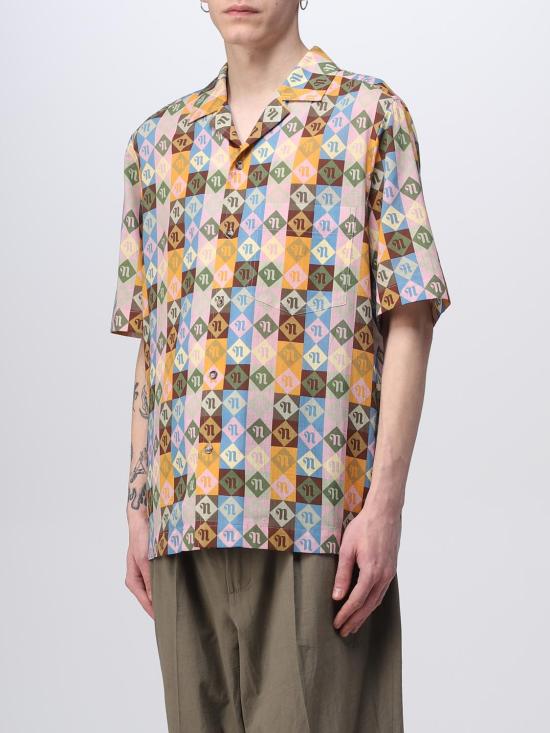 25FW 나누슈카 반팔 셔츠 NU23BCSH00216 DIAMOND CHECK Orange - NANUSHKA