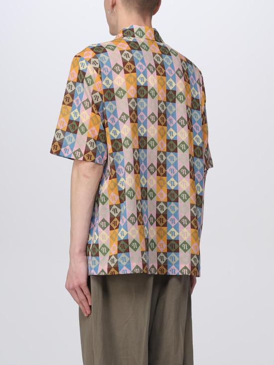 25FW 나누슈카 반팔 셔츠 NU23BCSH00216 DIAMOND CHECK Orange - NANUSHKA