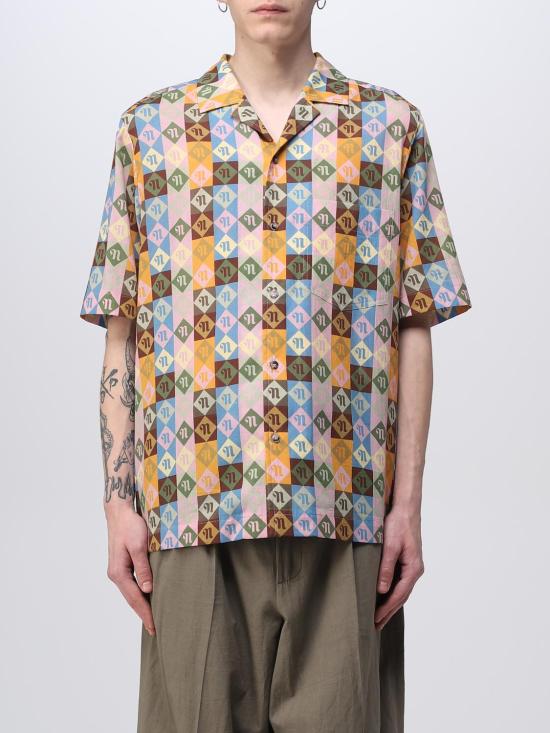 25FW 나누슈카 반팔 셔츠 NU23BCSH00216 DIAMOND CHECK Orange