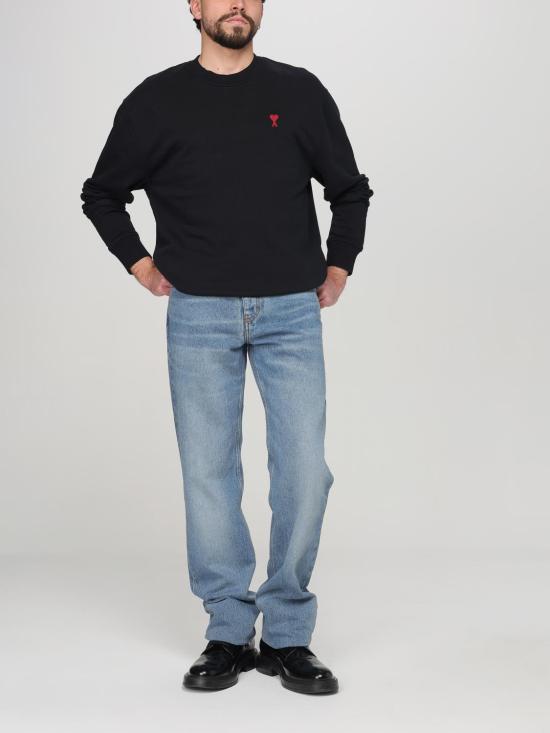 26SS 아미 스몰 하트 로고 스웨트셔츠 BFUSW035730 001 Black - AMI
