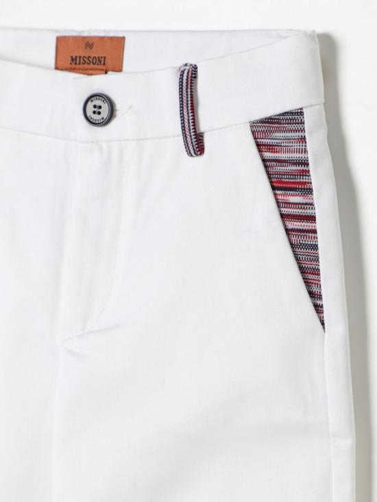  [키즈] 미소니 스트레이트 팬츠 MU6Q60G0037 100RO White - MISSONI