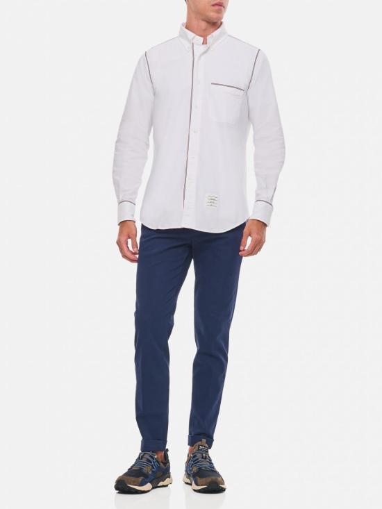 25FW 톰브라운 스트레이트 핏 롱슬리브 옥스포드 셔츠  MWL406AF0313 100 White - THOM BROWNE