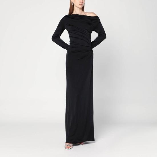 25FW 빅토리아 베컴 롱 원피스 1325WDR006575ACO BLK BLACK