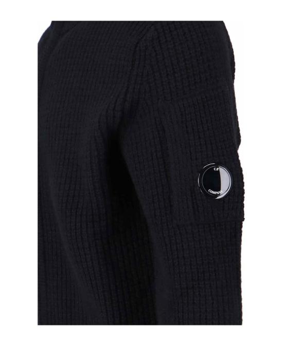25FW 씨피 컴퍼니 집업 니트 19CMKN131A110149A 999 BLACK - C.P. COMPANY
