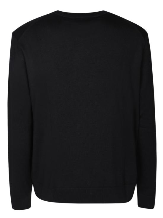  메종키츠네 폭스 헤드 패치 레귤러 라운드넥 스웨터 LM00811 KT1036 P199 Black - MAISON KITSUNE