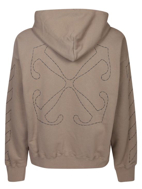 24FW 오프화이트 후드 티셔츠 OMBB085F23 FLE019 6110 Beige - OFF WHITE