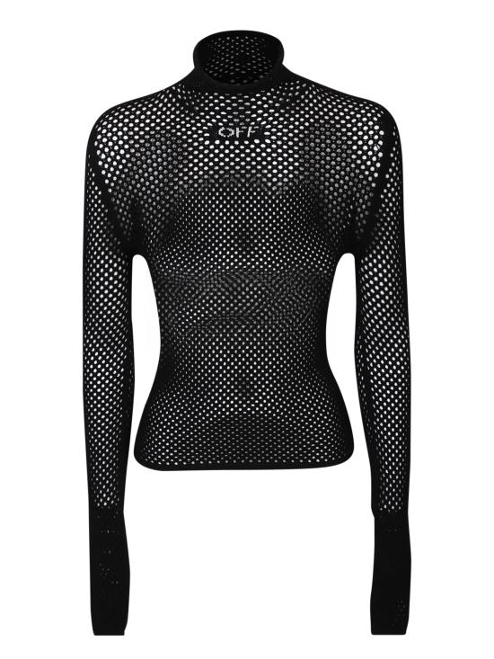 24FW 오프화이트 터틀넥 OWHF042F23 KNI001 1004 Black