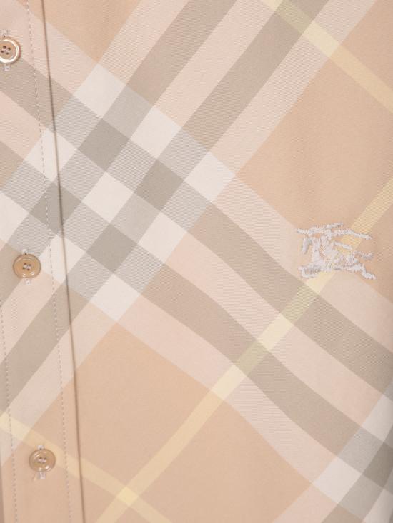 버버리 체크 반팔 셔츠 8082478 B8686 Beige - BURBERRY