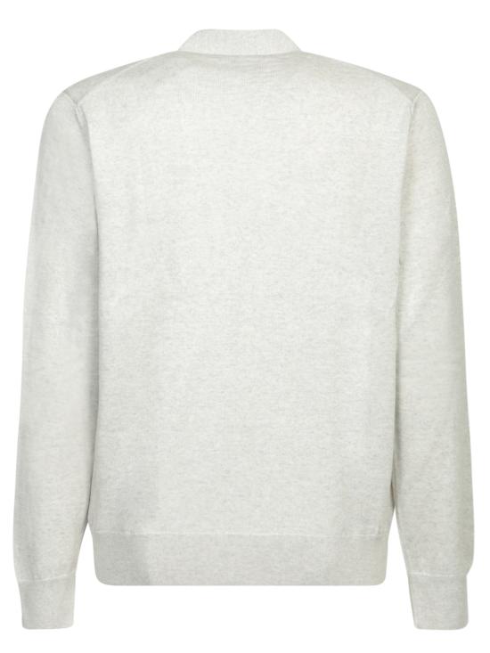 26FW 메종키츠네 볼드 폭스 헤드 패치 V넥 가디건 MM00509 KT1036 H120 Grey - MAISON KITSUNE