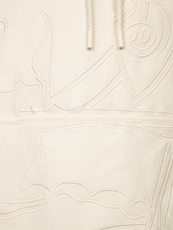 25FW 버버리 블렌드 코튼 후드 티셔츠  8099562 C1409 White - BURBERRY