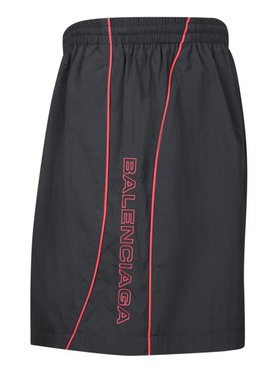 25SS 발렌시아가 로고 자수 쇼츠 814568 TRO32 1000 Black - BALENCIAGA