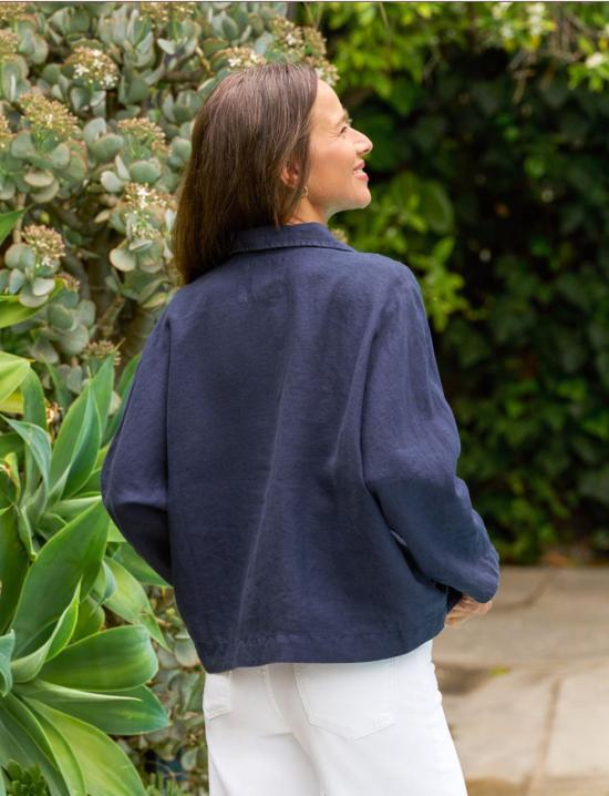  프랭크 앤 에일린 블라우스 Frank & Eileen Gabi 팝오버 셔츠 네이비 - FRANK & EILEEN