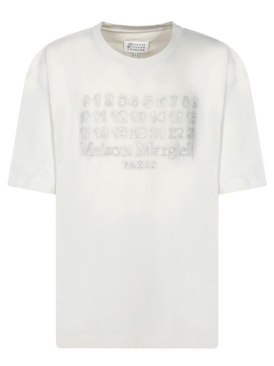 25SS 마르지엘라 자수 로고 티셔츠 S50GC0705 S24567 103 White
