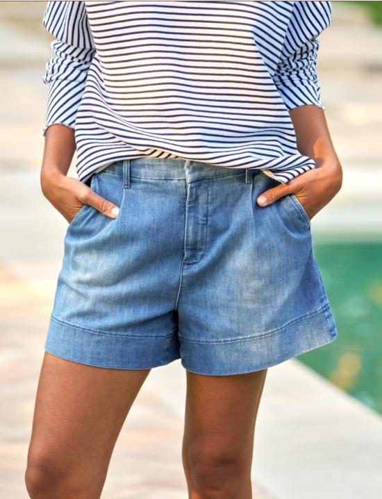  프랭크 앤 에일린 데님 숏팬츠 프랭크 & 아일린 워터포드 데님 반바지 1968 블루