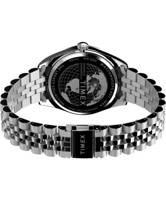  타이맥스 손목시계 타이멕스 레거시 데이 앤 데이트 41mm 스테인리스 스틸 브레이슬릿 시계 - TIMEX