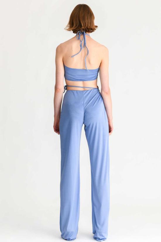  Lucille Thièvre 스트레이트 팬츠 루실 티에브르 글라스 버클 팬츠 아이리스 블루 - OTHER BRANDS