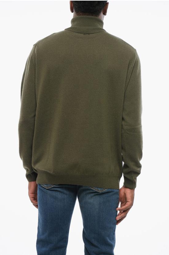  꼬르넬리아니 터틀넥 MAGLIA A COLLO ALTO VERDE IN LANA VERGINE E CASHMERE Green - CORNELIANI