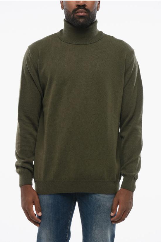  꼬르넬리아니 터틀넥 MAGLIA A COLLO ALTO VERDE IN LANA VERGINE E CASHMERE Green