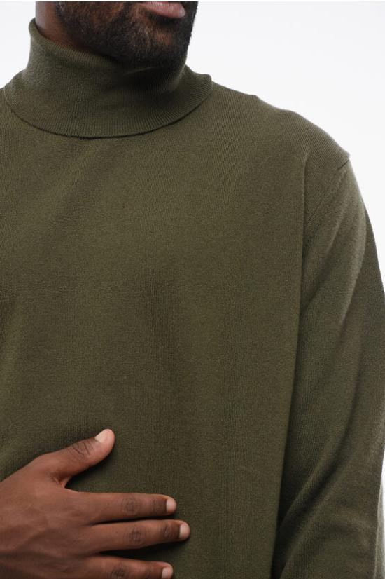  꼬르넬리아니 터틀넥 MAGLIA A COLLO ALTO VERDE IN LANA VERGINE E CASHMERE Green - CORNELIANI