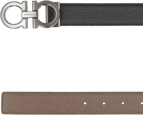  살바토레 페라가모 간치니 리버시블 레더 벨트 670428 780486 Black - SALVATORE FERRAGAMO