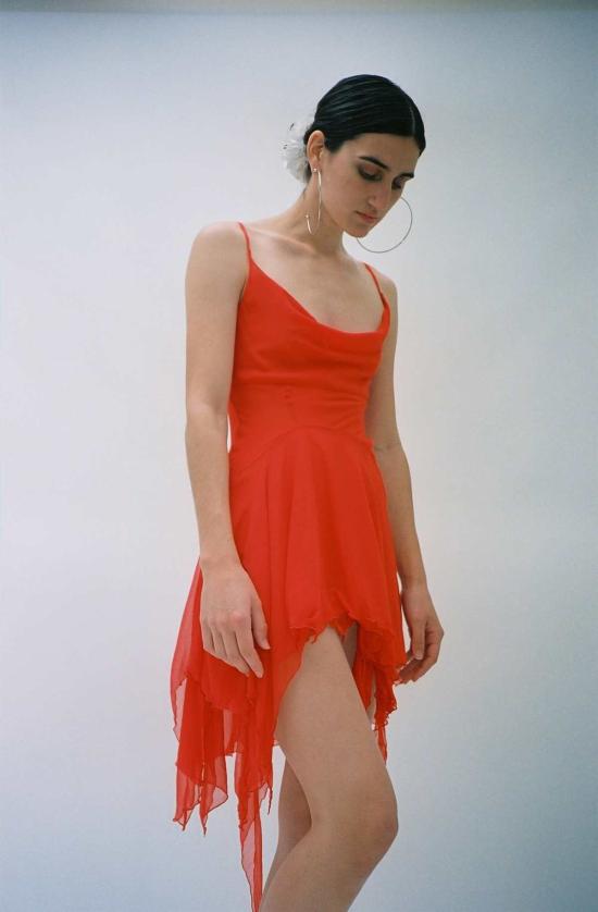  프리스카베라 롱 원피스 카울넥 미니드레스 포피