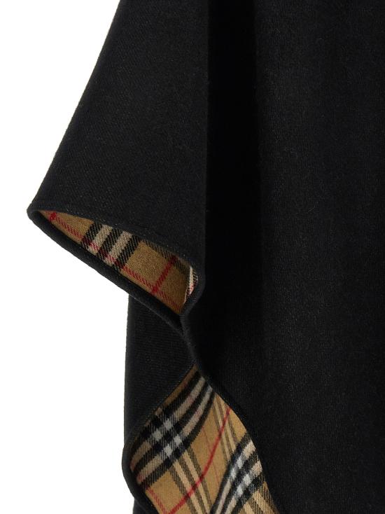 25FW 버버리 체크 울 리버시블 케이프 8077897BLACK Black - BURBERRY