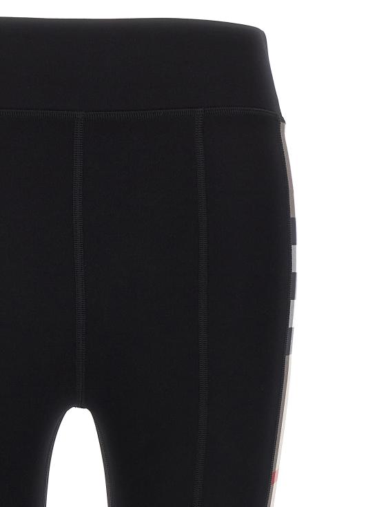 25FW 버버리 체크 트리밍 스트레치 저지 레깅스 8072124BLACK Black - BURBERRY