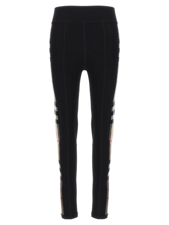 25FW 버버리 체크 트리밍 스트레치 저지 레깅스 8072124BLACK Black