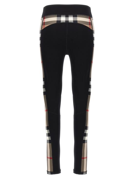 25FW 버버리 체크 트리밍 스트레치 저지 레깅스 8072124BLACK Black - BURBERRY