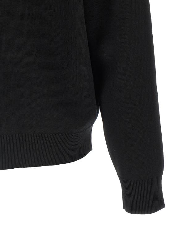 25FW 구찌 인타르시아 디테일 실크 코튼 스웨터  834313XKEZK1070 White Black - GUCCI