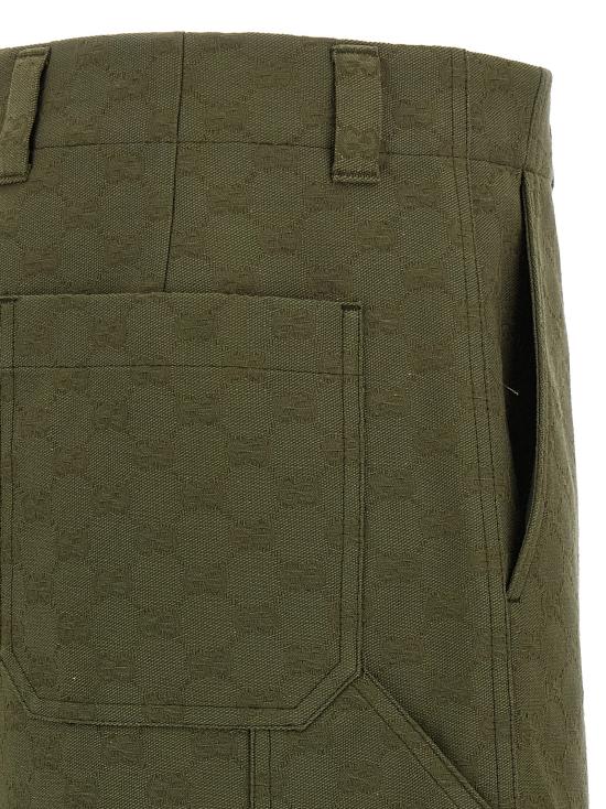 25FW 구찌 GG 캔버스 카고 숏 팬츠 814728ZAF4S3065 Green - GUCCI