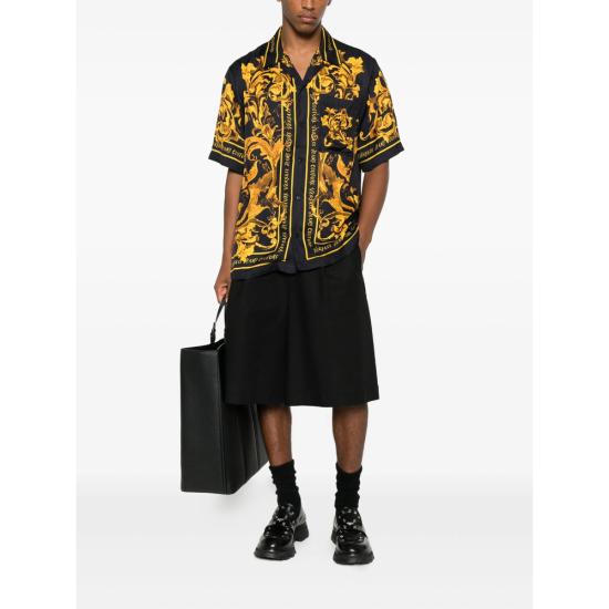 25FW 베르사체 반팔 셔츠 79GAL2BB NS718 G89 BLACK GOLD - VERSACE