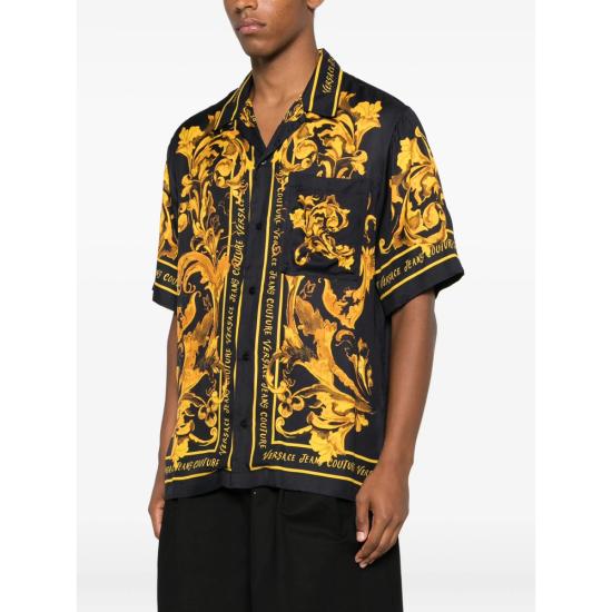 25FW 베르사체 반팔 셔츠 79GAL2BB NS718 G89 BLACK GOLD - VERSACE