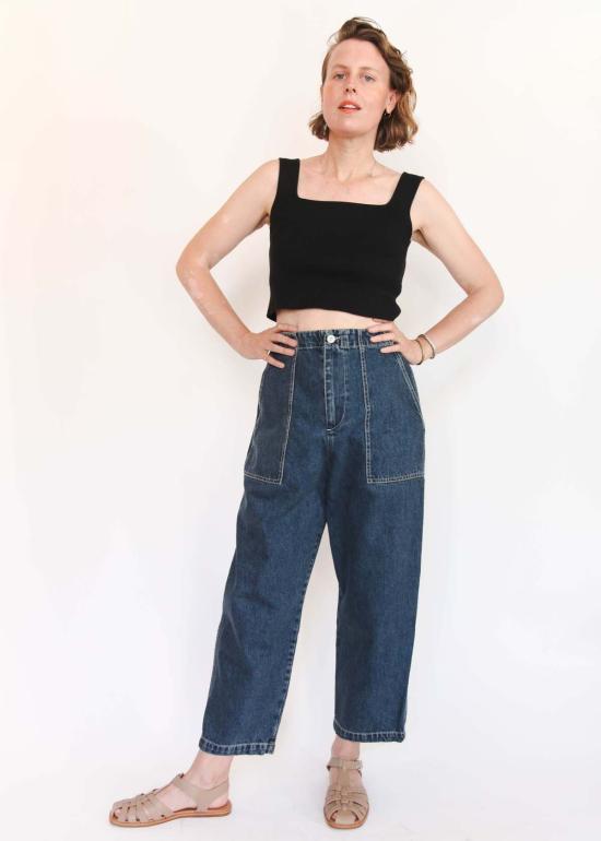  샤이나 모트 크롭 팬츠 페인터 팬트 이스트 팬트 - SHAINA MOTE