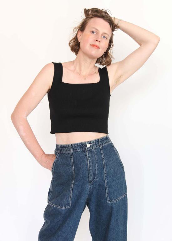  샤이나 모트 크롭 팬츠 페인터 팬트 이스트 팬트 - SHAINA MOTE