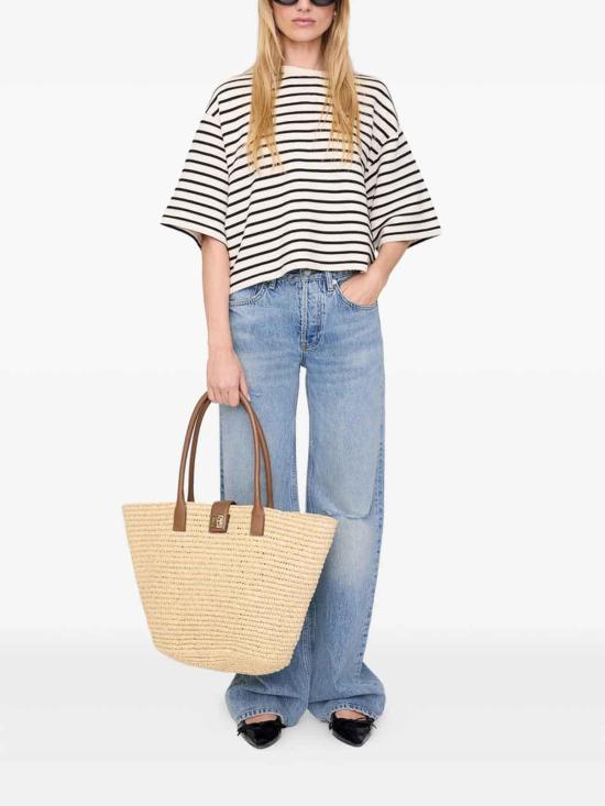 26SS 애니빙 반팔 티셔츠 A0811431MTL69 Beige - ANINE BING