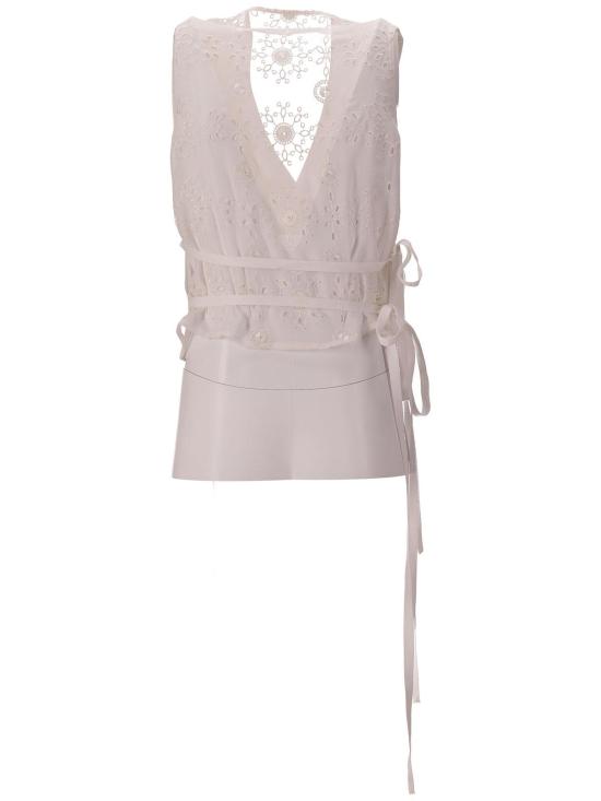 25SS 앤 드뮐미스터 민소매 티셔츠 B0012742FA558002 White - ANN DEMEULEMEESTER