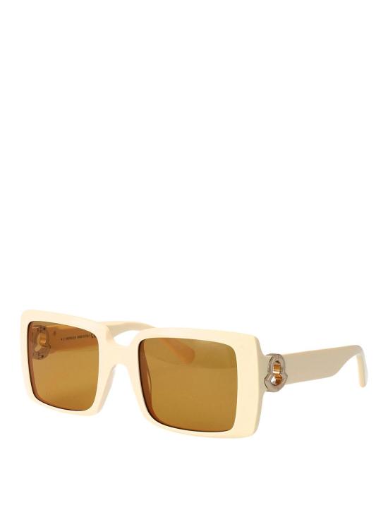 25FW 몽클레어 로고 템플 스퀘어 선글라스 ML024425E White - MONCLER