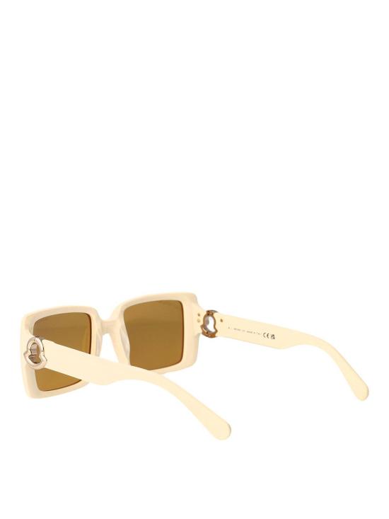25FW 몽클레어 로고 템플 스퀘어 선글라스 ML024425E White - MONCLER