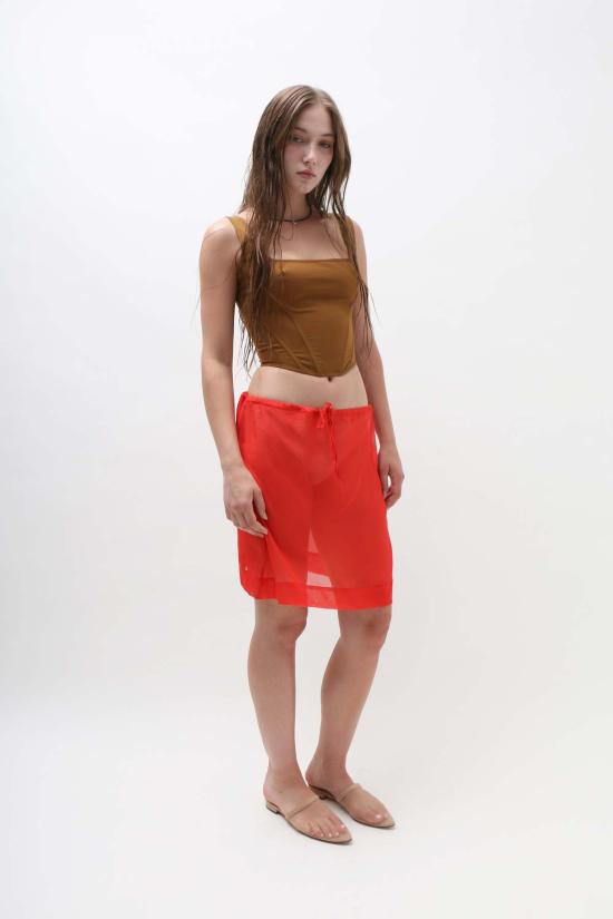  프리스카베라 민소매 티셔츠 Priscavera 코르셋 탑 토피