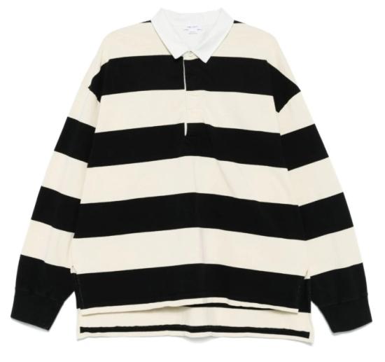 25SS 알렉산더 맥퀸 폴로 티셔츠 809764QXABW 1080 BLACK IVORY