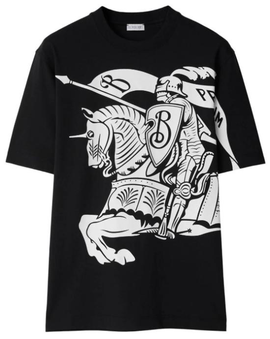 25SS 버버리 EKD 로고 프린트 코튼 숏슬리브 티셔츠 8095058 A1189 BLACK
